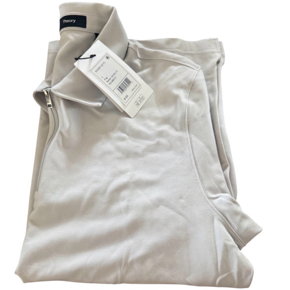 NWT! Theory Men's Relay Grey Jersey 1/4 Zip Size Large